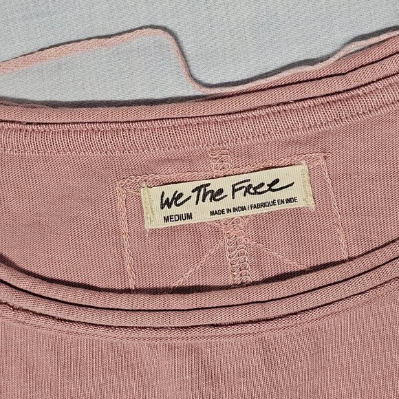 We The Free Relaxed Boxy Top Blouse Women Size M Rose Pink Balloon Sleeve - Picture 4 of 13